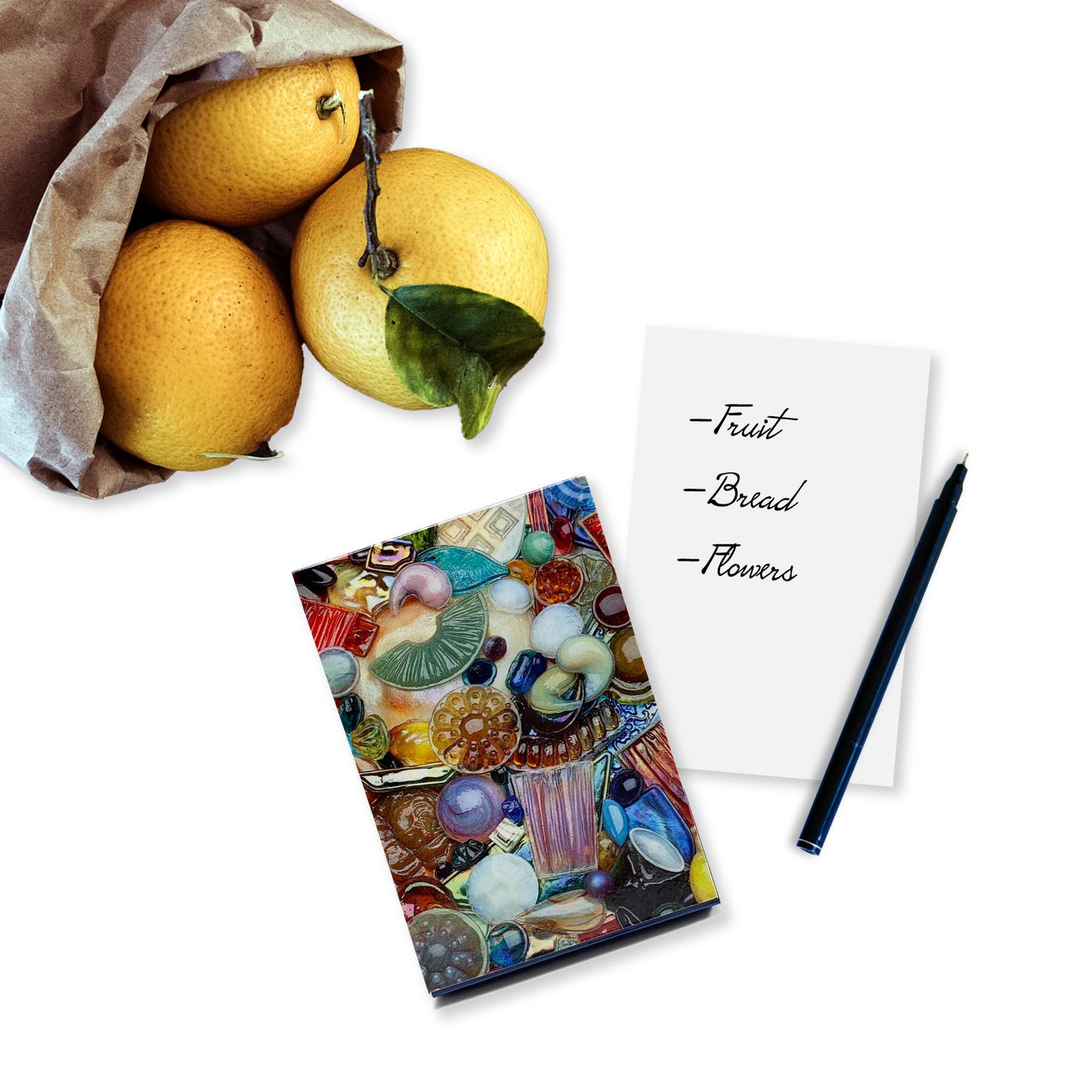 "Glass Jewels" magnetic notepad