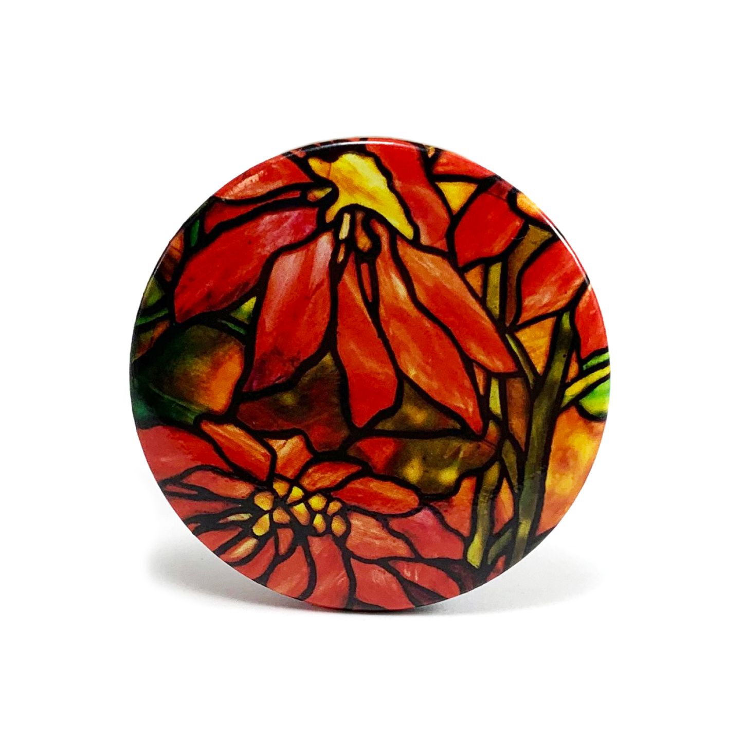 "Poinsettia" hand mirror