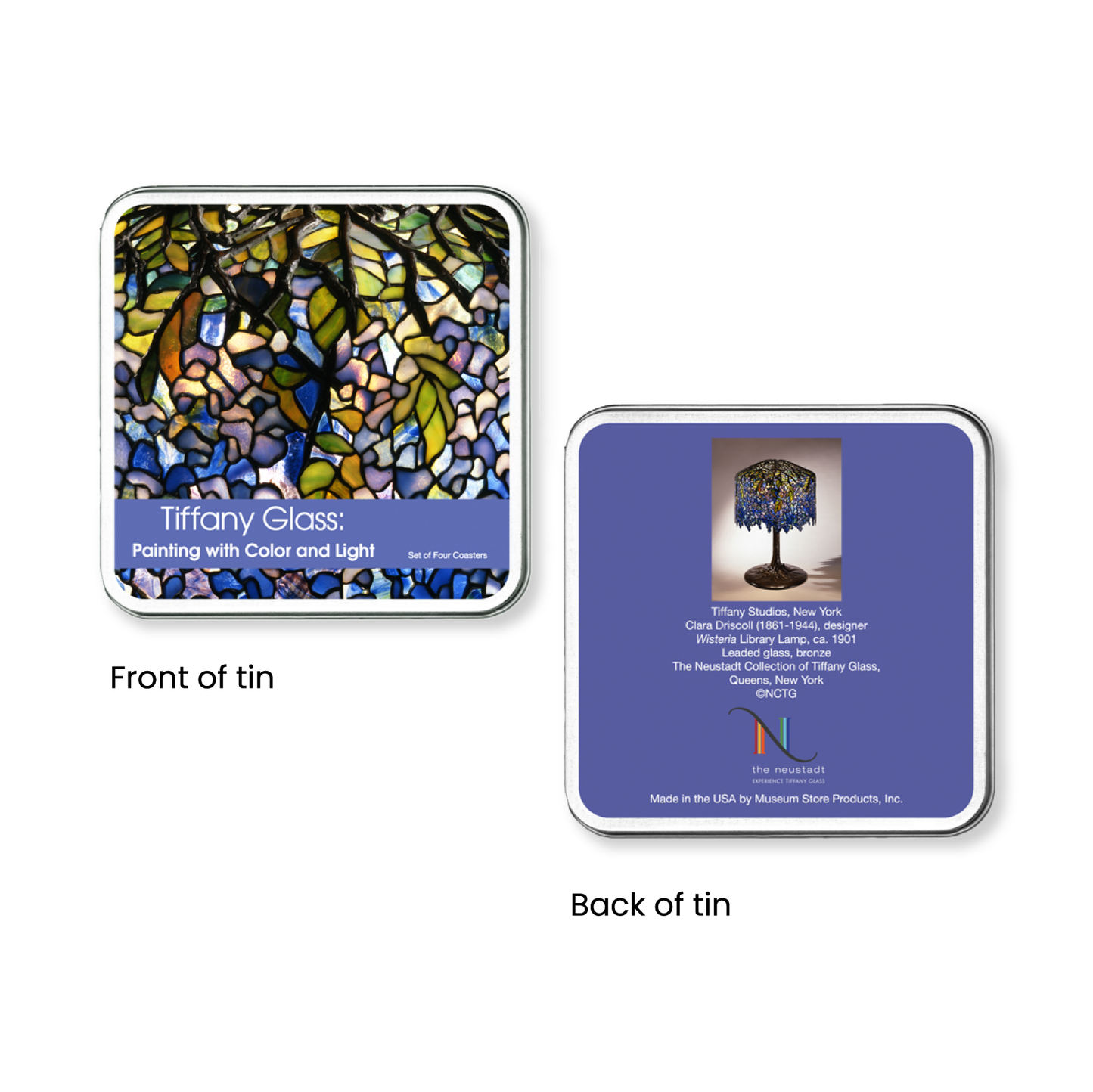 "Wisteria" coasters, set of 4