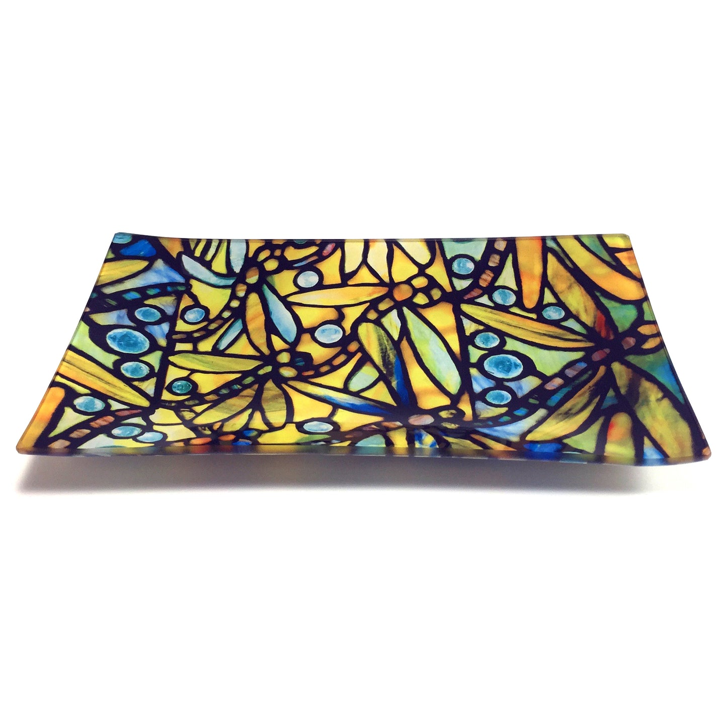 "Dragonfly" glass tray