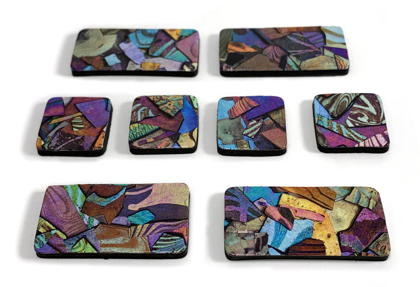 "Iridescent Glass" Magnet Set