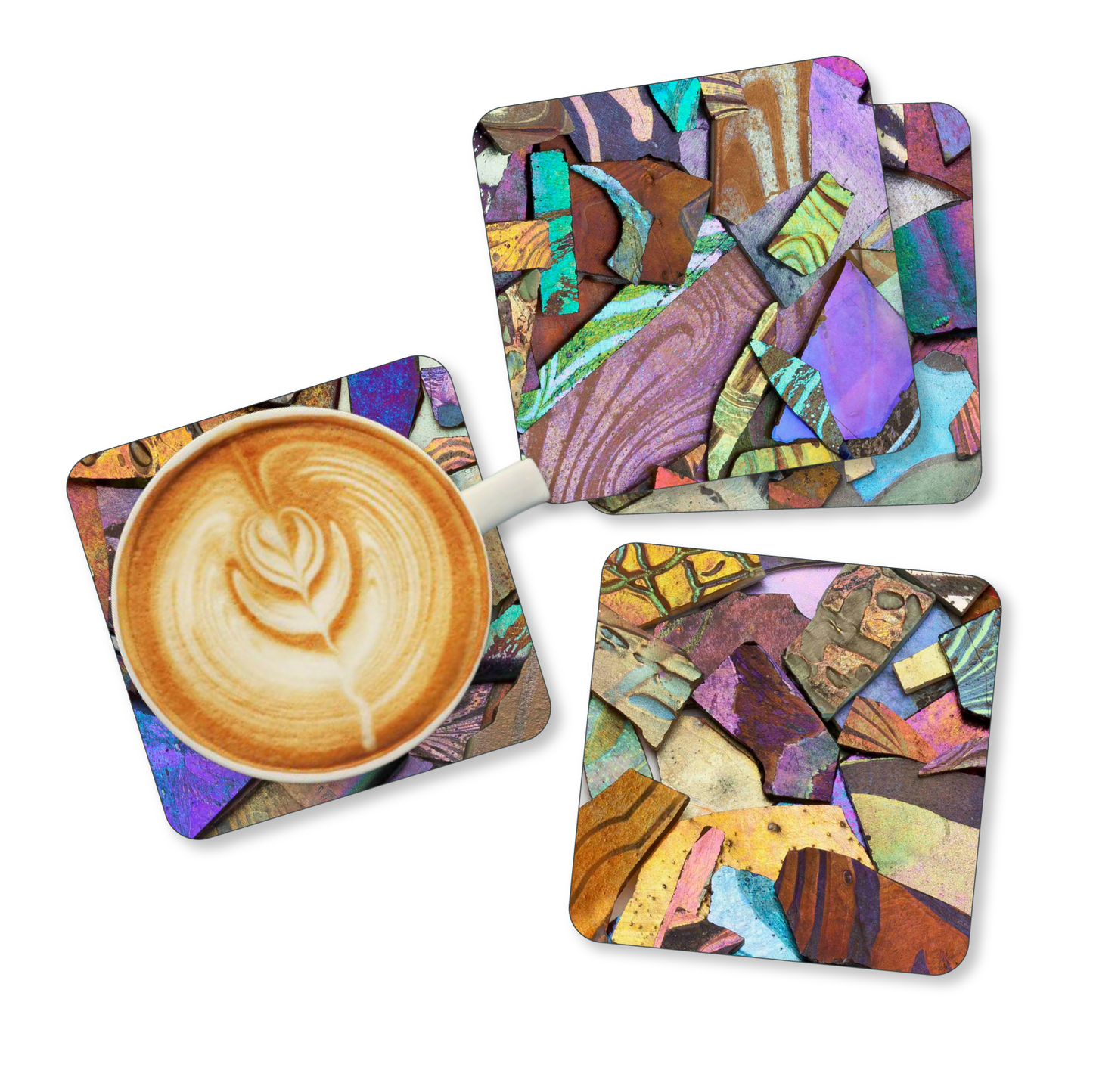 "Iridescence" coasters, set of 4