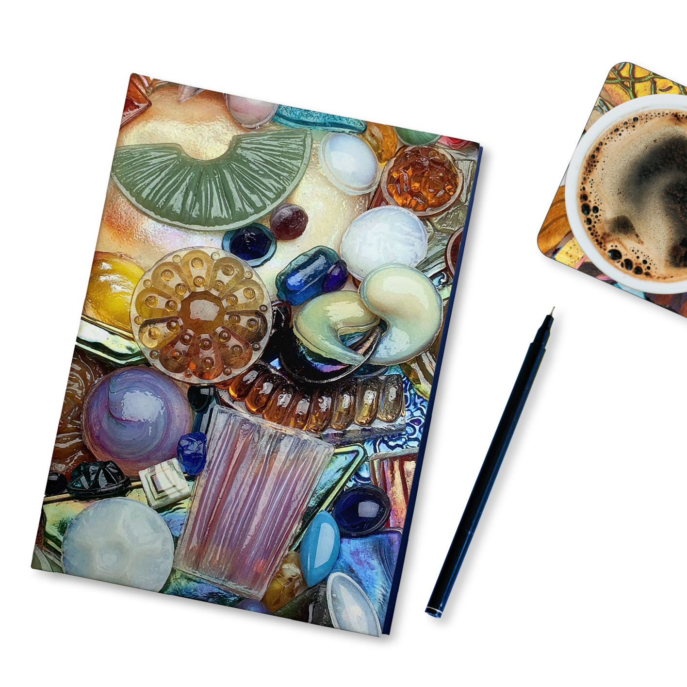 "Glass Jewels" hardcover journal